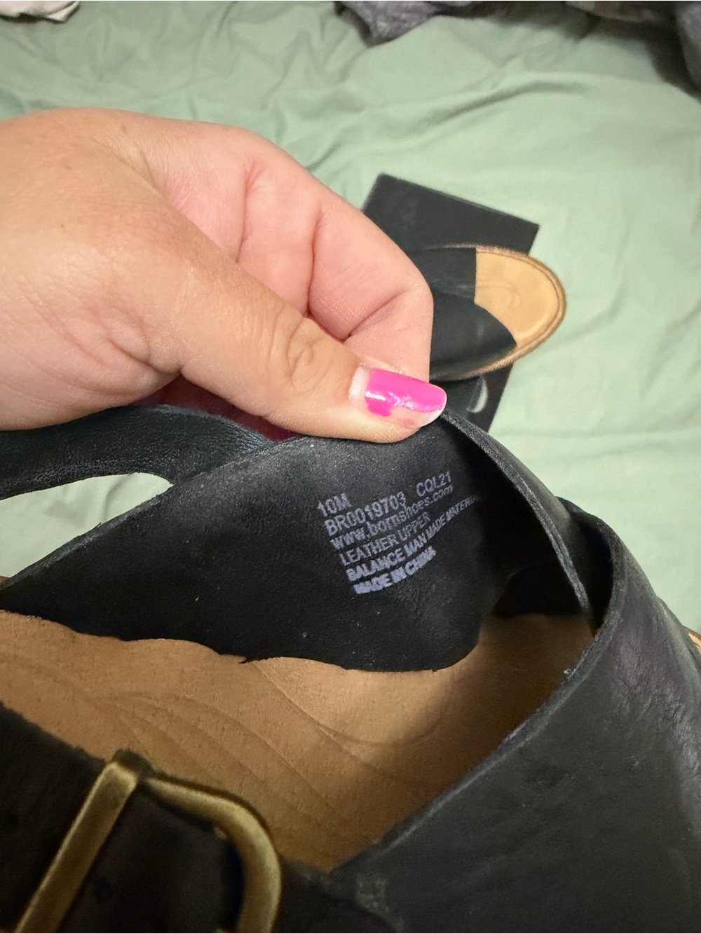 Born Black Leather Crisscross Slingback Sandals - Picture 5 of 5